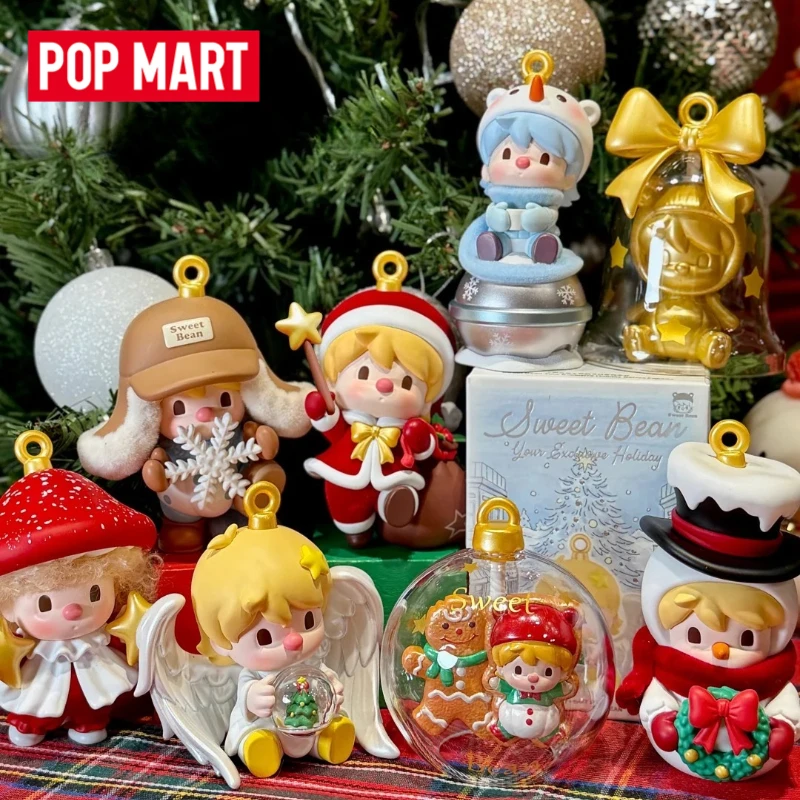 Фото PopMart Sweet Bean Your Эксклюзивная праздничная слепая коробка, милая аниме-фигурка, кулон, орнамент, сборная модель игрушки, сюрприз, Рождественский подарок №1