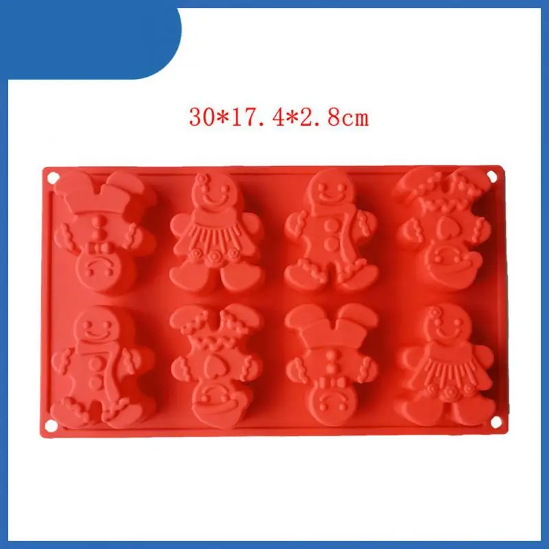 

8 Cavity Silicone Mold Baking Tray Mold Chocolate Mold Cake Decorating Tool Snowman Shape Mould Kitchen Gadgets Diy Bakeware