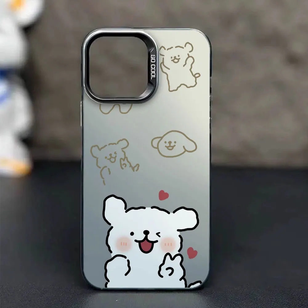 j kolorowa srebrna zabawna para psa Etui na telefon do Samsung Galaxy S24 Ultra S10 S20 S22 Plus S21 S23 FE Wstrząsoodporna twarda obudowa