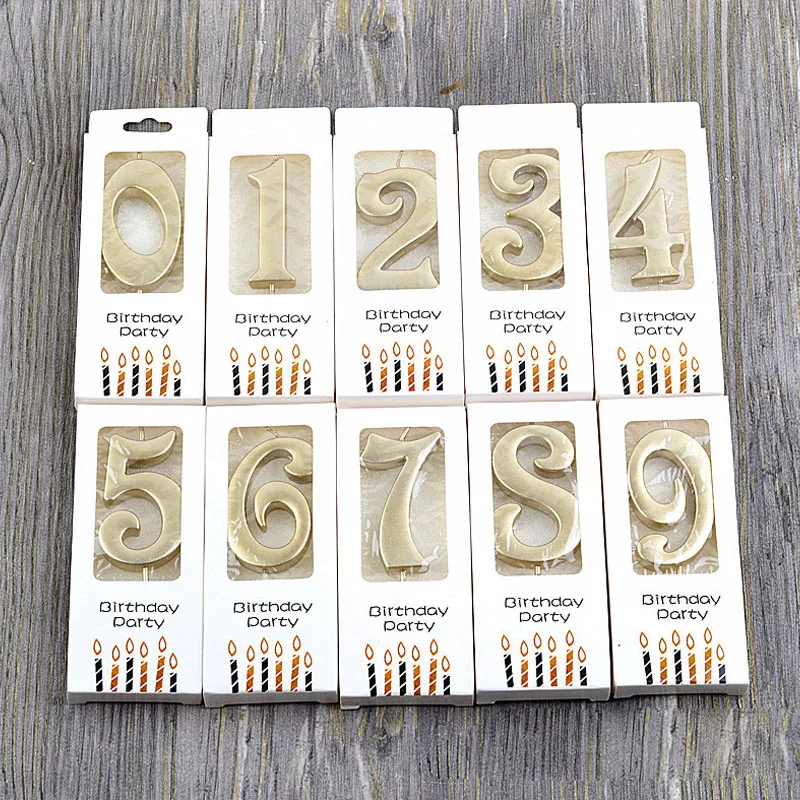 

1PCS Champagne Gold 0-9 Digital Birthday Candles Children's Birthday Wedding Anniversary Valentine's Day Cake Party Supplies