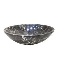 Marble White Bathroom Wash Basin Natural Stone Round Above Counter Basin