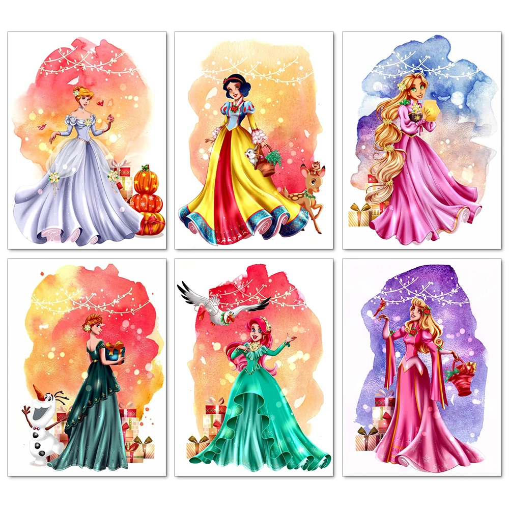 

Алмазная 5D Вышивка «сделай сам», мозаика из мультфильма Дисней, принцесса, девушка, круглая алмазная живопись, подарок для детей, домашний д...