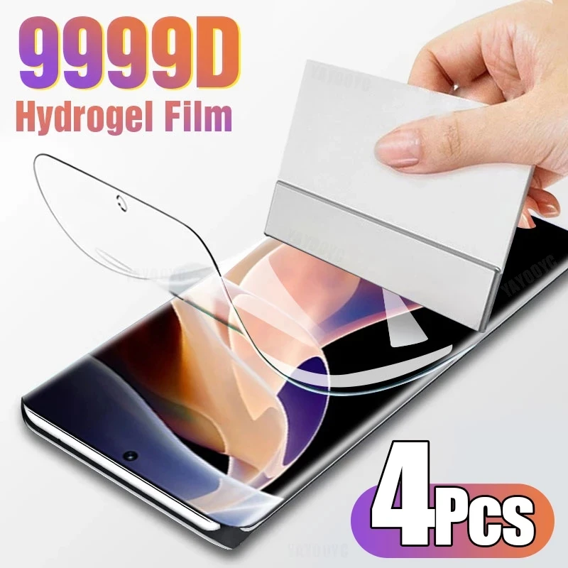 4PCS Full Cover Hydrogel Film For Redmi Note 10 9 8 Pro 9A 9T Film For Xiaomi Redmi Note 10 11 Pro 9S 11S 11T Screen Protector images - 1
