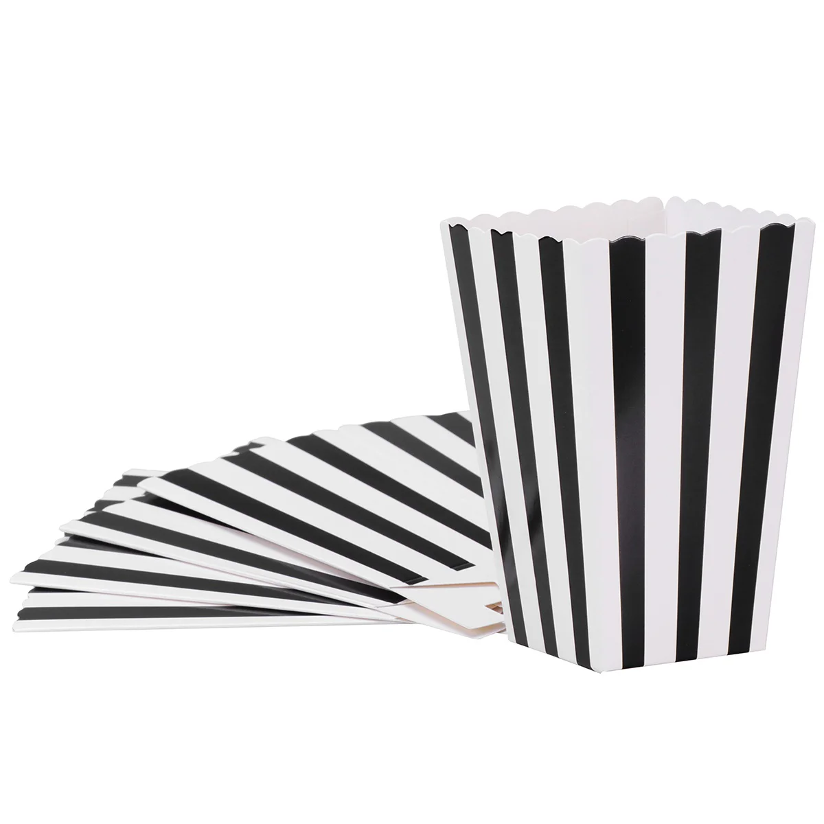 

Popcorn Container Boxes Party Buckets Box Black White Bowl Stripe Holder Cartons Cardboard Paper Tubs Theater Circus Decor Candy
