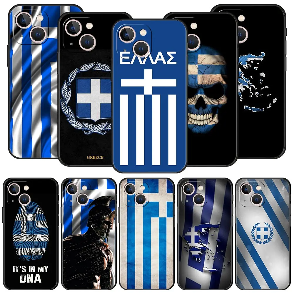 Фото Чехол для телефона iPhone 17 Pro Max 16 15 14 13 12 11 Pro Max Plus 17AIR, противоударный, из мягкого ТПУ, с флагом Греции №1
