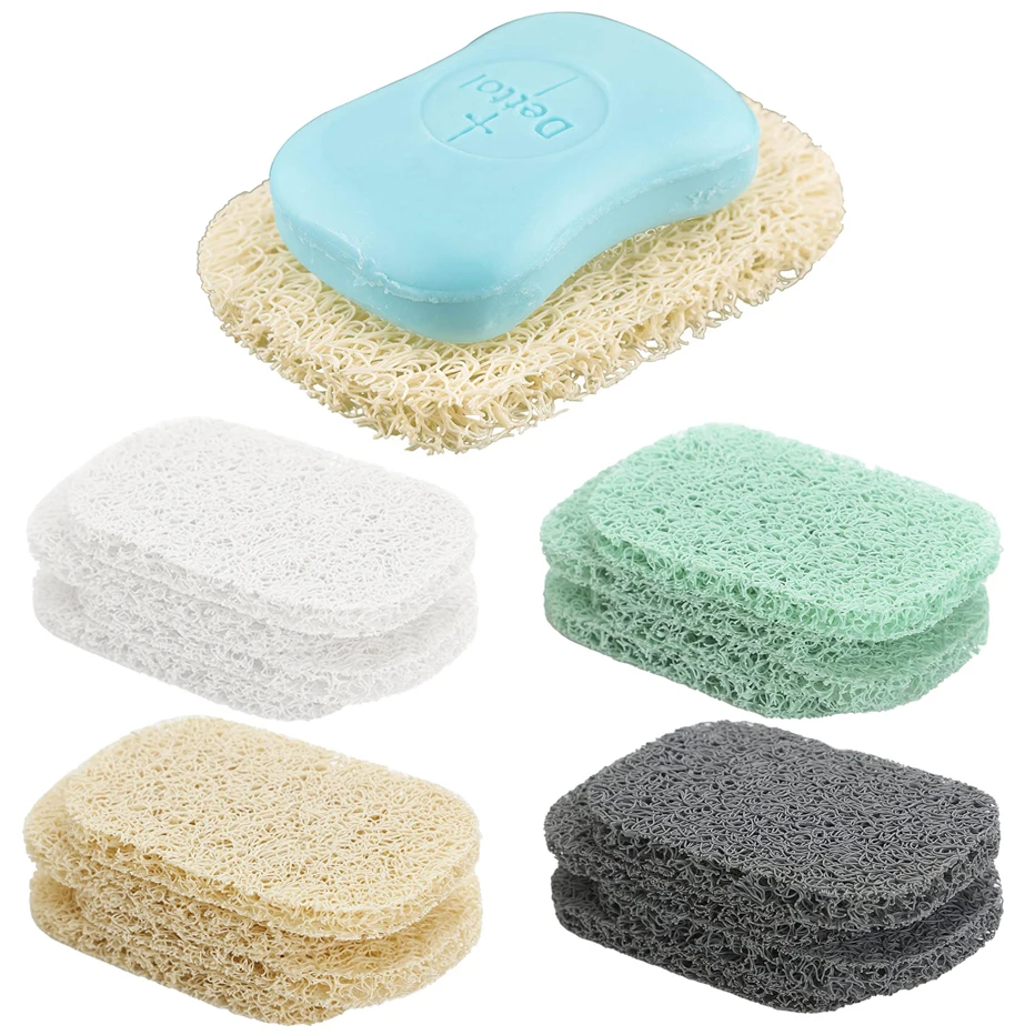 

4pcs Soap Saver Draining Lift Pad Self Draining Soap Bar Holder Nonslip Soap Dish Tray Shower and Bath Sponge Holder