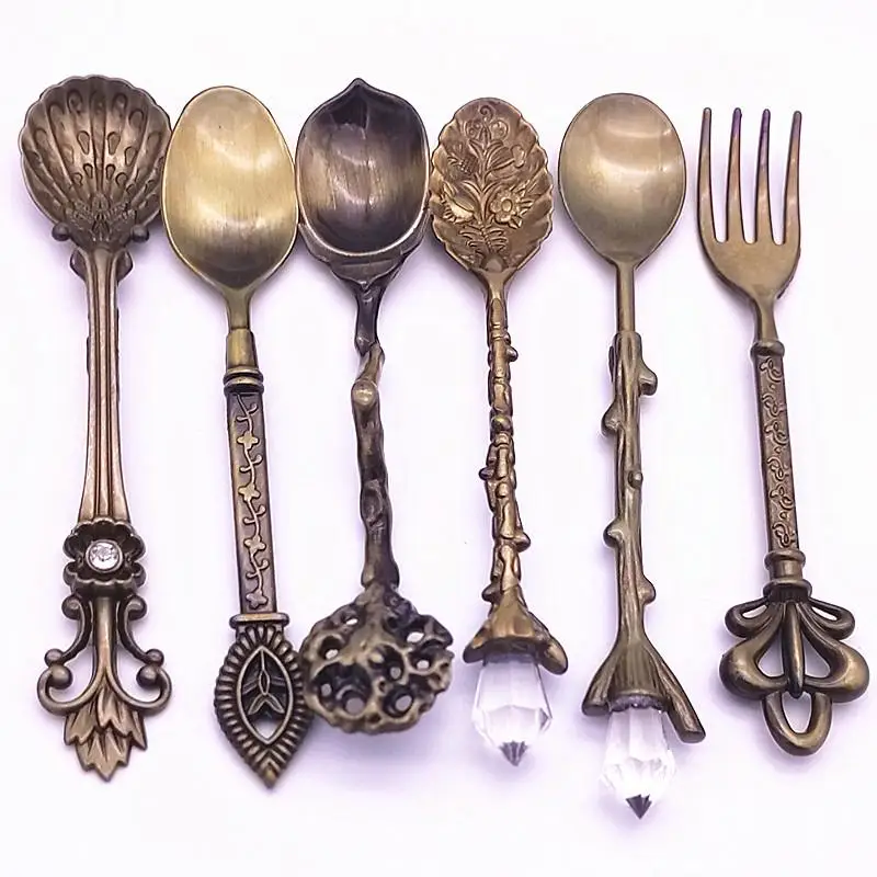 Vintage Palace Style Coffee Spoon Fork Set Fruit Cake Fork S