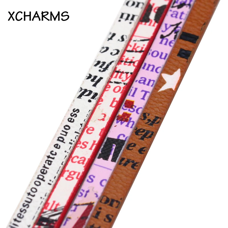 

Плоский шнур из искусственной кожи с буквами и узором, 5 мм, веревка, Ювелирная фурнитура, аксессуары, материалы для изготовления ювелирных и...