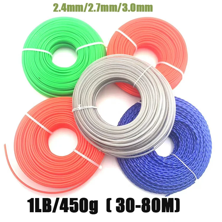 

2.4mm/2.7mm/3mm 1LB Grass Trimmer Line Strimmer Brushcutter Trimmer Nylon Rope Cord Line Long Round/Square Roll Grass Rope Line