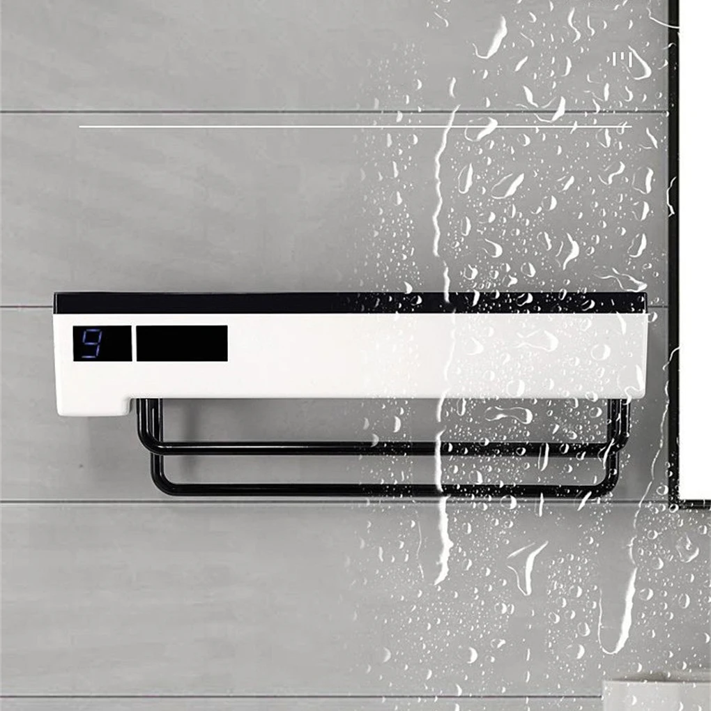 

Towel Hanging Rack Wall Dryer Rechargeable Toilet Purple Light Hanger with LED Storage Shelf Office Accessories