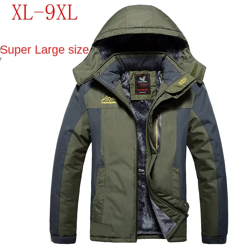 Gorpcore Parka Men's Windproof Thickened thermal windproof fur Coat Men's Military hooded Anorak Jacket Men's Winter Jacket 9XL