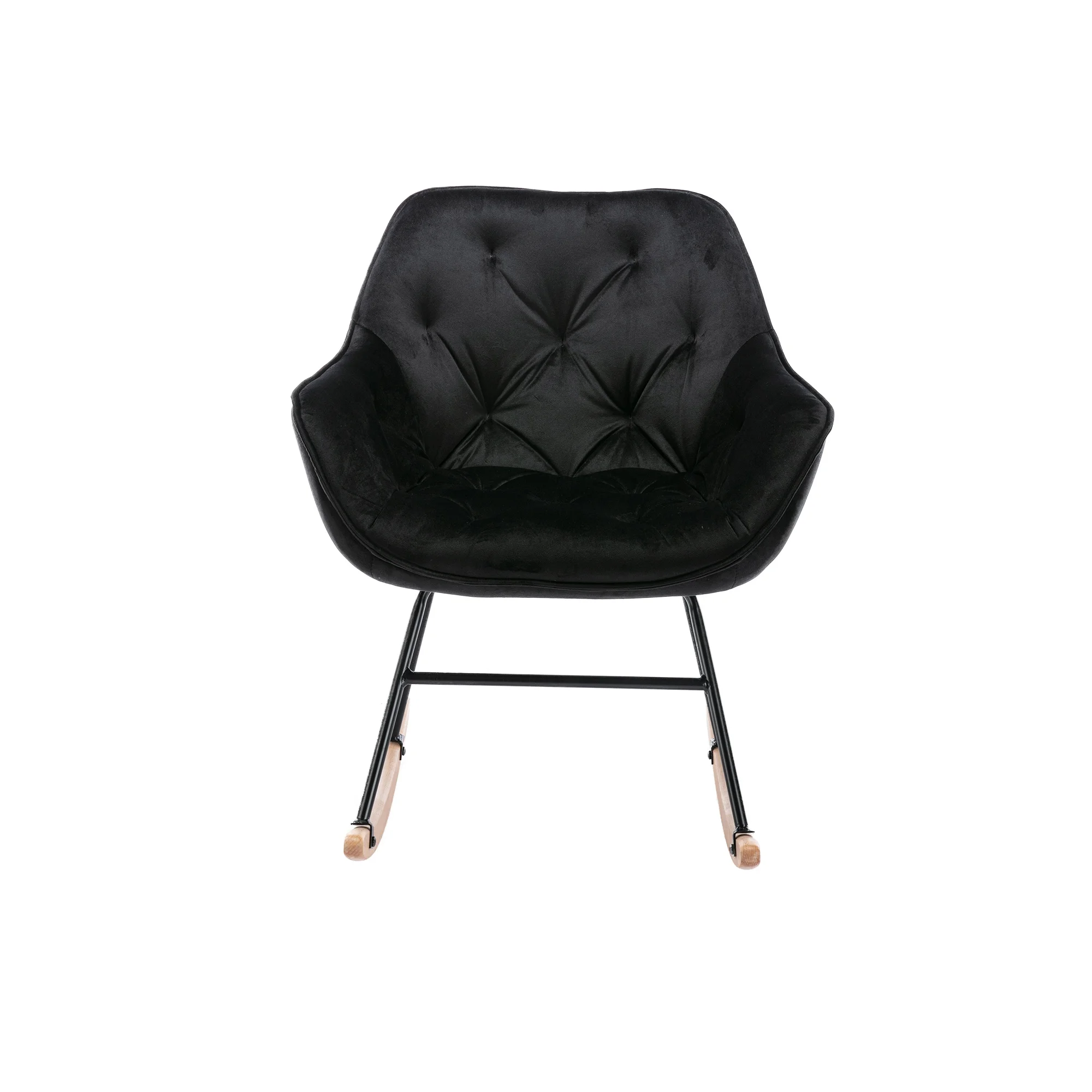 

Home Modern Minimalist Furniture Primary Living Space Chairs Seating Living Room Comfortable Rocking Chair Accent Chair Black