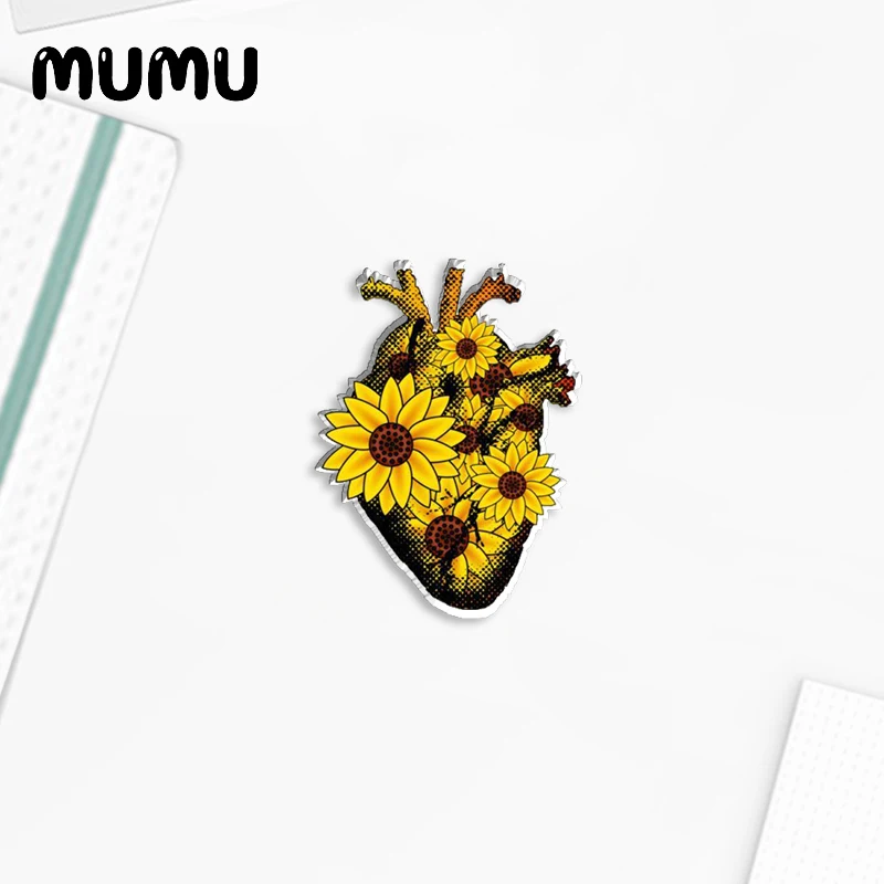 Новинка 2023 анатомическая брошь в виде сердца с цветком булавка для лацкана