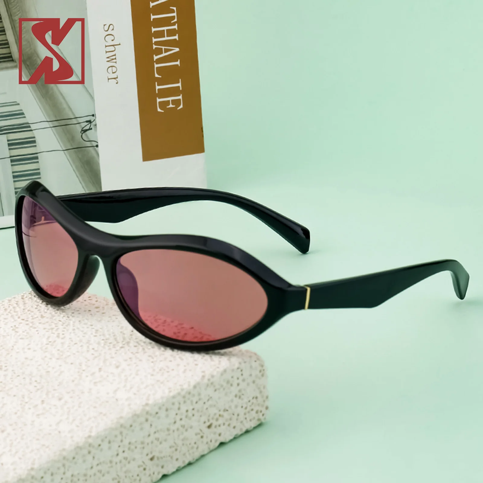 Овальные Солнцезащитные очки кошачий глаз в стиле ретро для мужчин и женщин Y2K