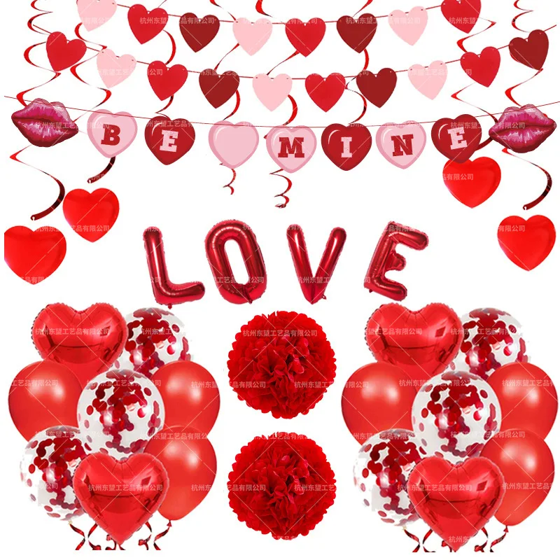 

Valentine's Day Theme Party Decoration Valentine's Day Flower Balloons Set Holiday Supplies Balloon for Wedding Party Accessory