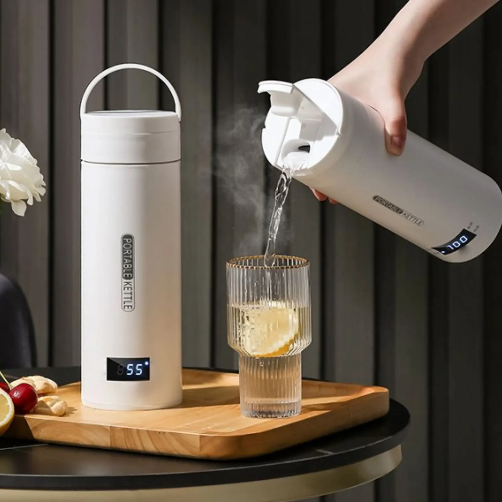 Portable Electric Kettles Tea Coffee Kettle Mini Travel Boil Water Stewable Keep Warm Appliances Thermo Anti-Scald Bottle