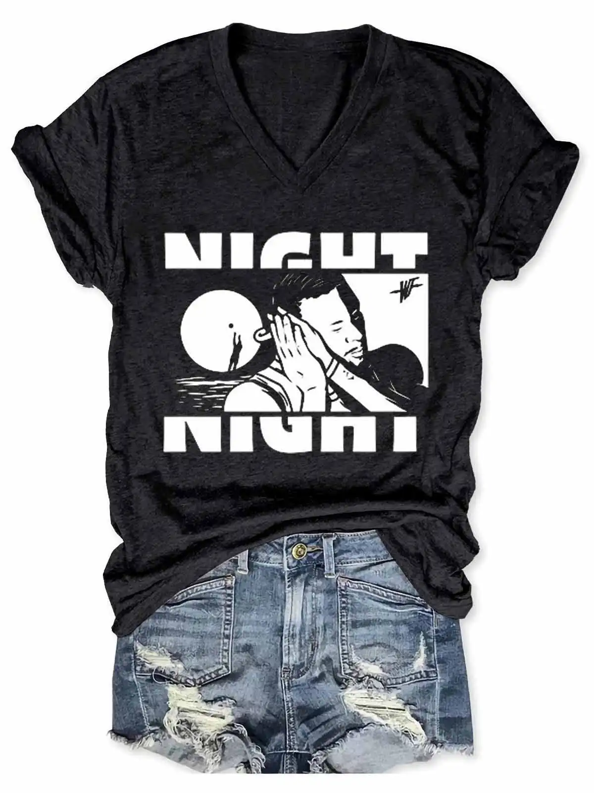 

Women's Steph Curry Night Night V-Neck T-Shirt