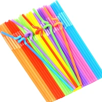 100pcs color plastic bendable drinking straws disposable beverage straws wedding decor mixed colors creative diy party supplies