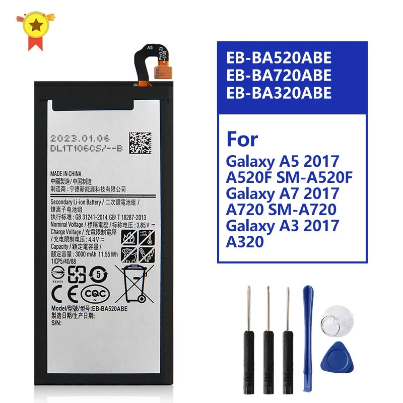 Оригинальный аккумулятор Samsung для Galaxy A5/A7/A3, 2801-3500 мАч