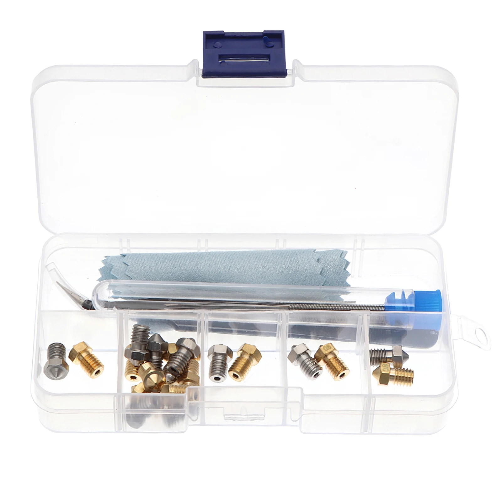 

25pcs Stainless Steel MK8 Extruder 3D Printer Nozzle Professional Industry 3D Printer Nozzle Ki With Storage Box Cleaning Tool