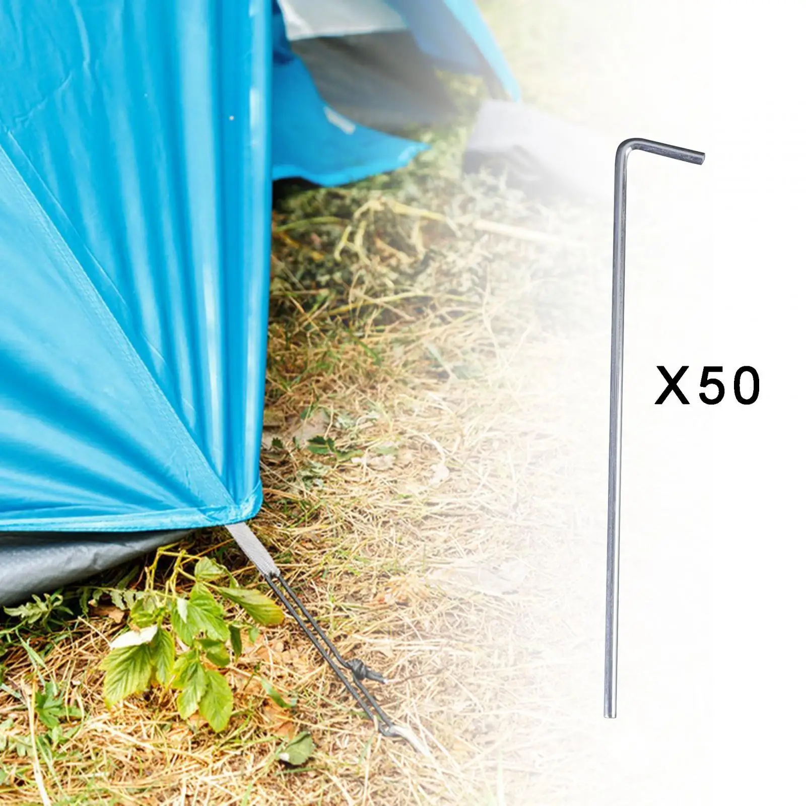 

50Pcs Tent Pegs Metal Aluminum Alloy Tent Stakes Multifunctional Tent Stakes