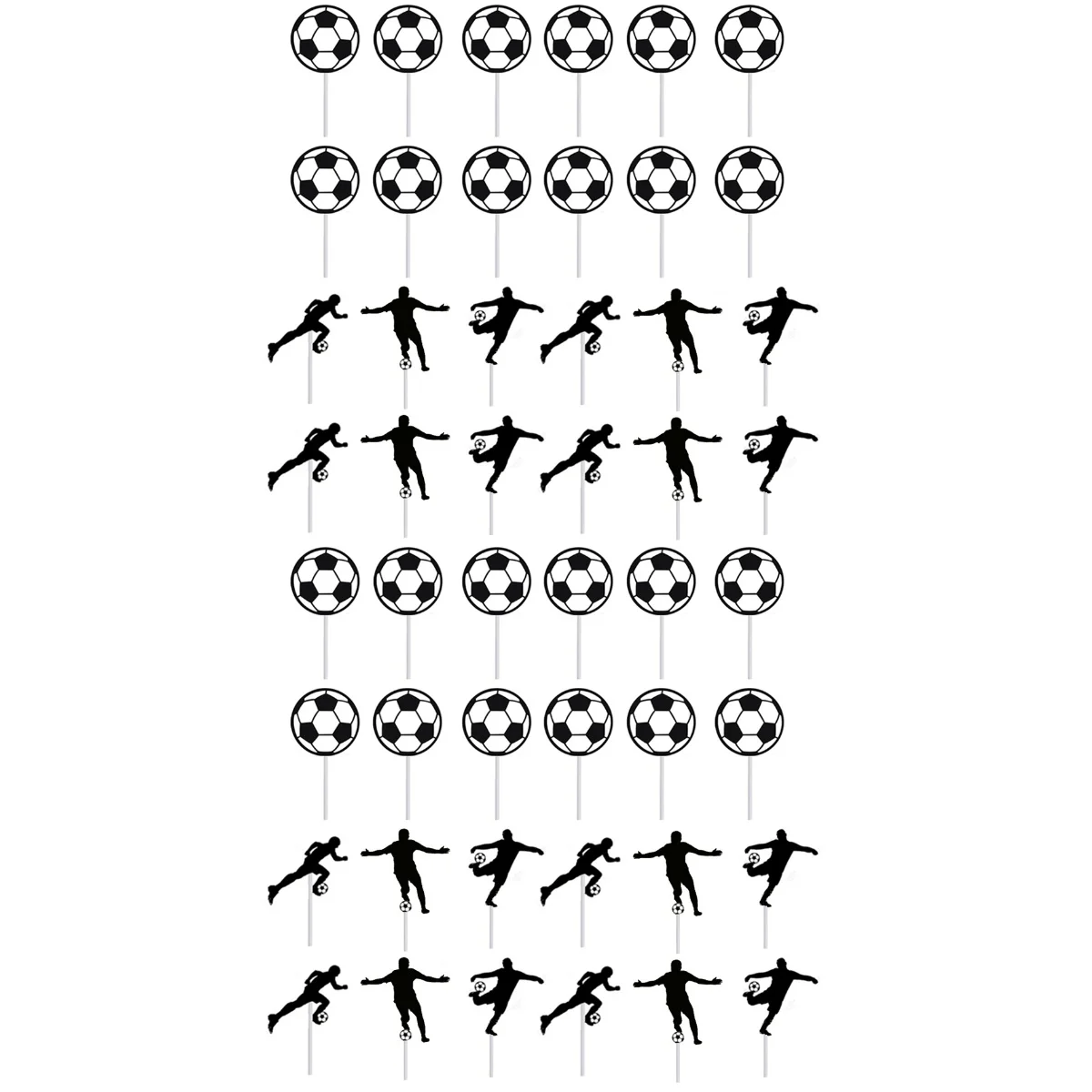 

48 pcs Soccer Cupcake Toppers Soccer Ball Cupcake Toppers Cake Decoration