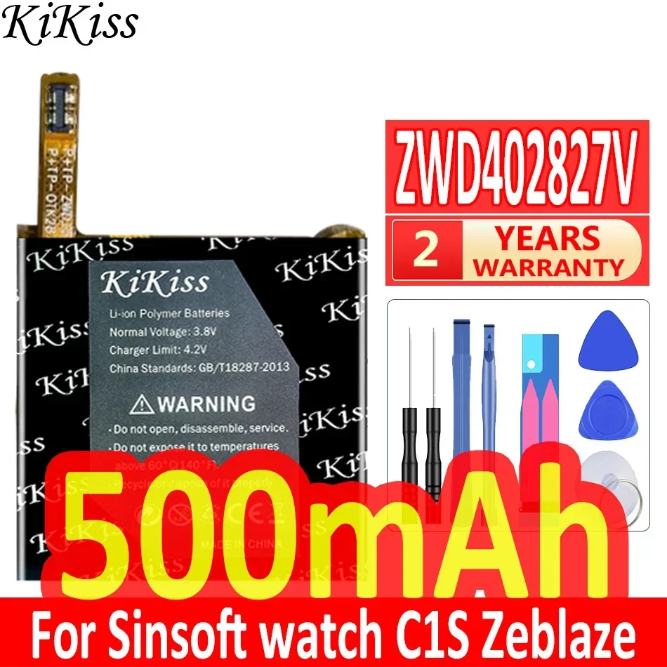 Аккумулятор KiKiss на 500 мАч ZWD 402827 V для часов Sinsoft C1S Zeblaze Thor 3G kw88 pro