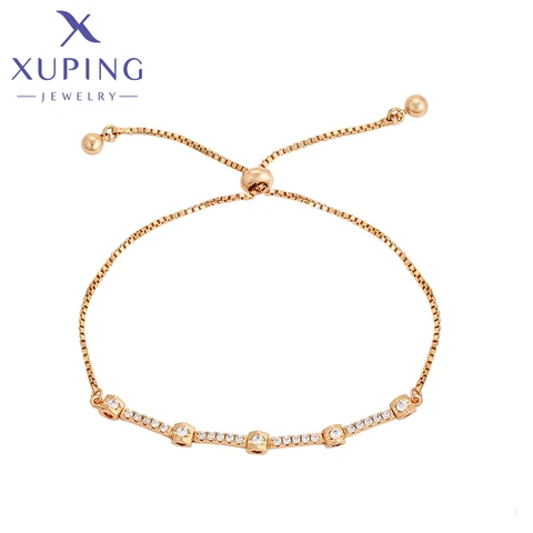 Ювелирные изделия Xuping, модный Регулируемый чокер, женские браслеты золотого цвета, драгоценные камни, подарок X000449395