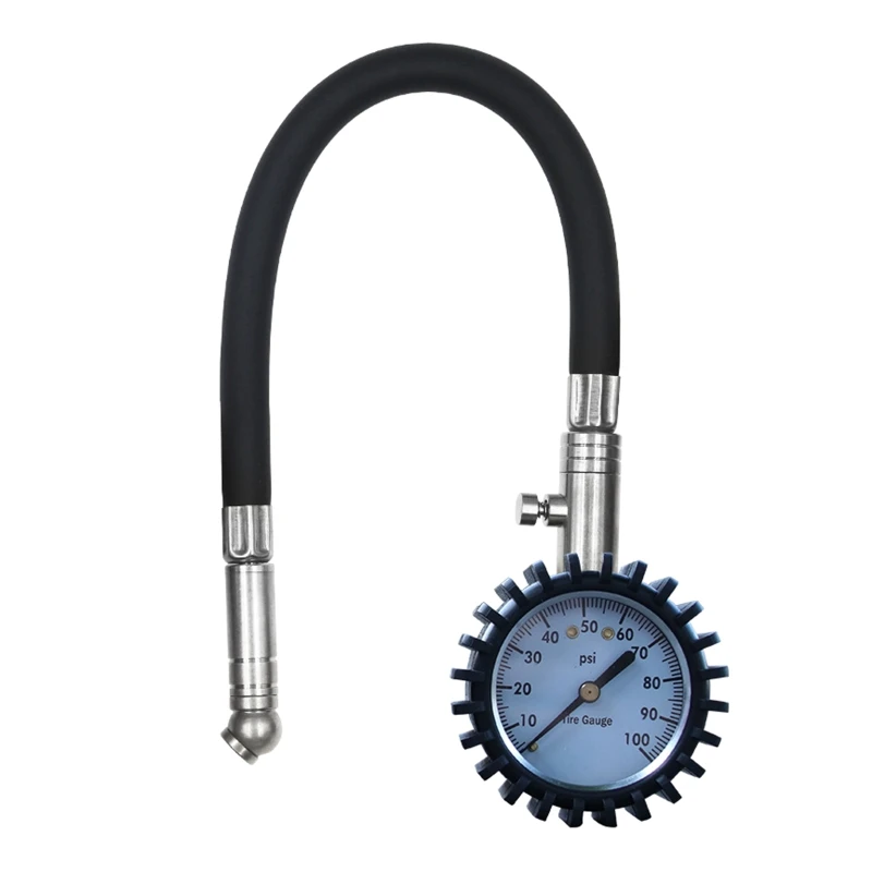 High Tire Pressure Gauge with Deflator 0-100PSI Tire Air Pressure Gauge Meter