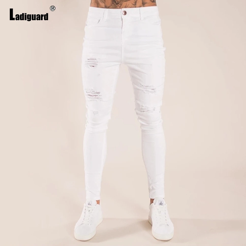 Large Size 5xl Men Sexy Fashion Ripped Jeans Denim Pants Casual Skinny Pantalon Mens Streetwear 2022 Autumn Hole Demin Trousers