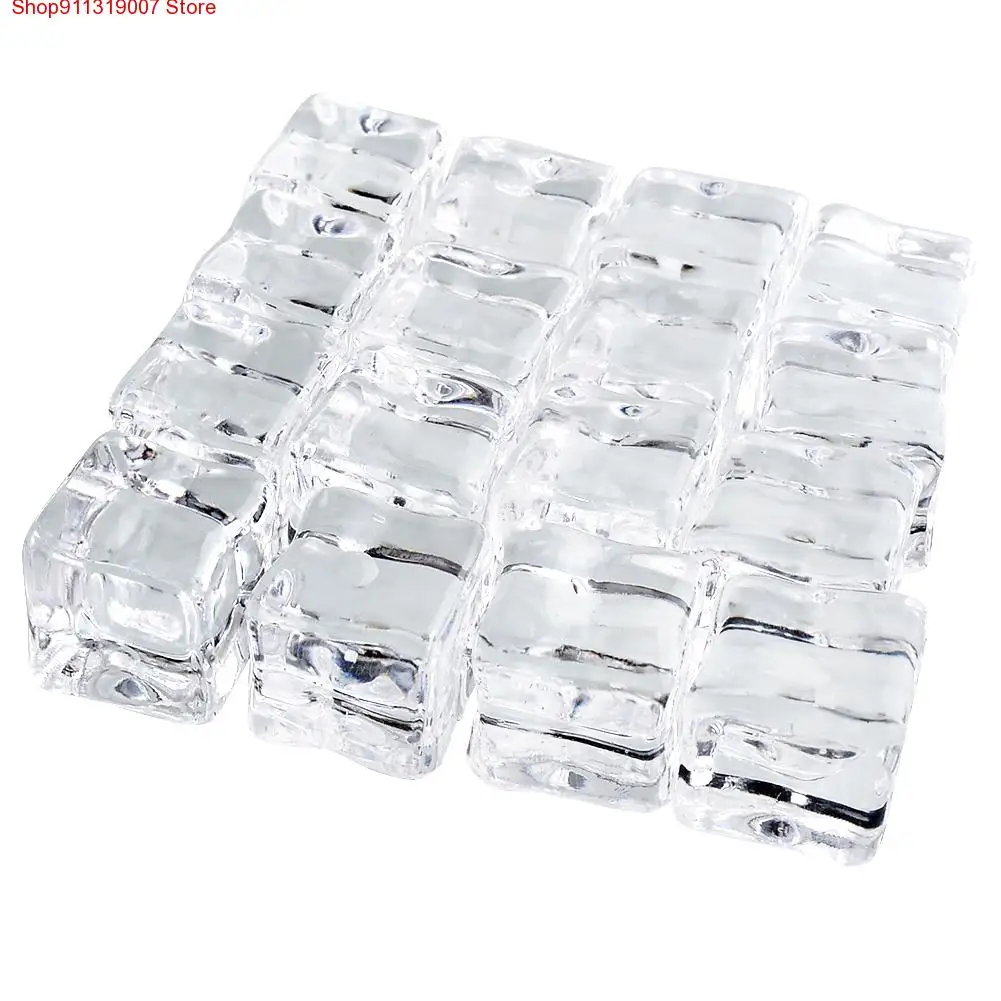 Искусственный кубик льда 10 шт./лот Прозрачный квадратный акриловый камень
