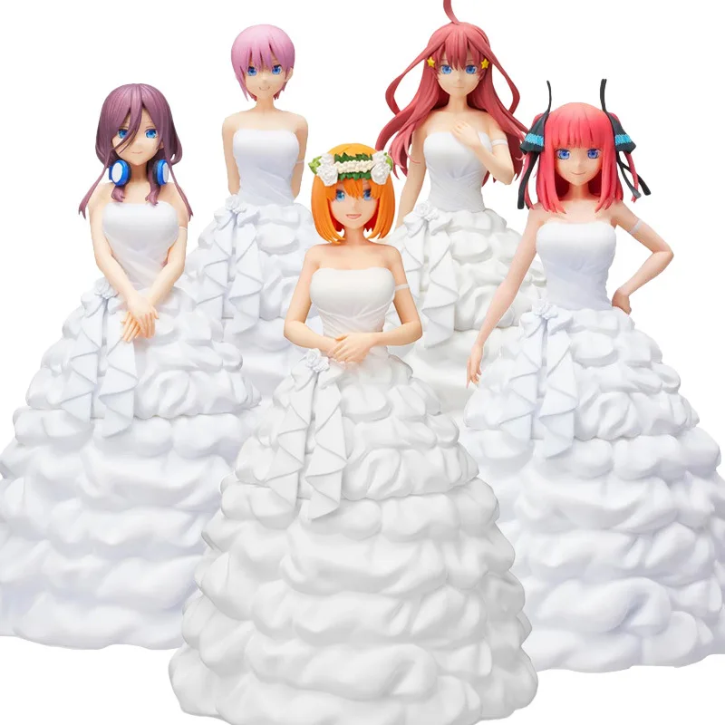 Figura de Anime Nakano Ichika Miku de 10CM, Quintuplets Kawaii, vestido de novia de pie, ornamento estático de PVC, Juguetes