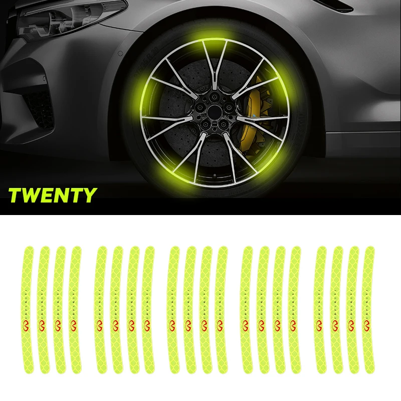 20 шт., Светоотражающая наклейка на ступицу автомобиля Infiniti Q50 Q50L Q60 Q70L QX30 QX50 QX60 QX70 QX80 ESQ FX35