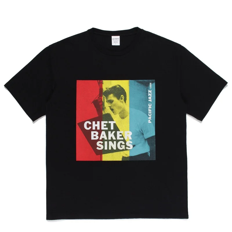 

Black Summer Trend High Quality 1:1 WACKO MARIA Loose Casual Printed Figure Letters Men's And Women's T-Shirt Short Sleeve Top