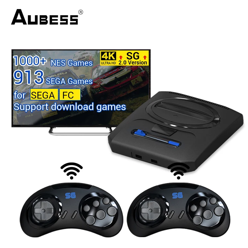 

ТВ игровая консоль 16 бит видео игровая консоль встроенные 1913 Ретро игры для Sega Mega Drive MD2 с двойным проводным контроллером AV выход