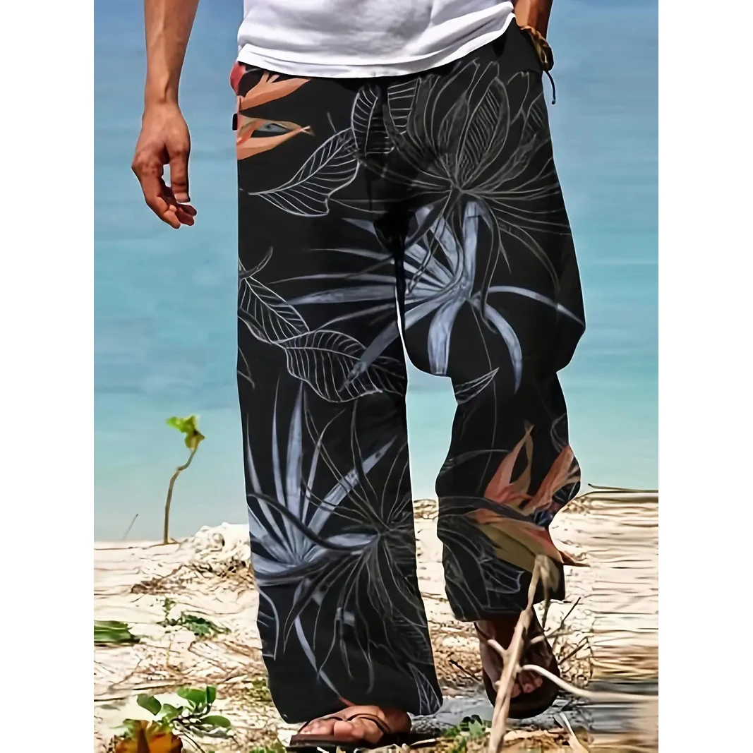 Новые зимние толстые термоштаны модные мужские спортивные штаны с растительным