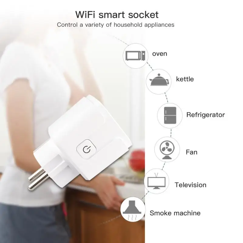 

CORUI WiFi Smart Socket Outlet For Apple Homekit Smart Socket Plug Siri Voice Remote Control Wall Light Alexa Google Home Gadget