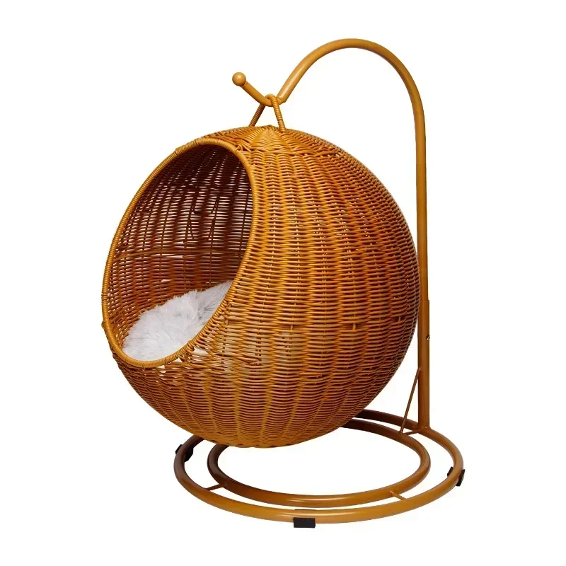 Ротанговое кошачье гнездо и клетка для кошек моющаяся подвесная корзина