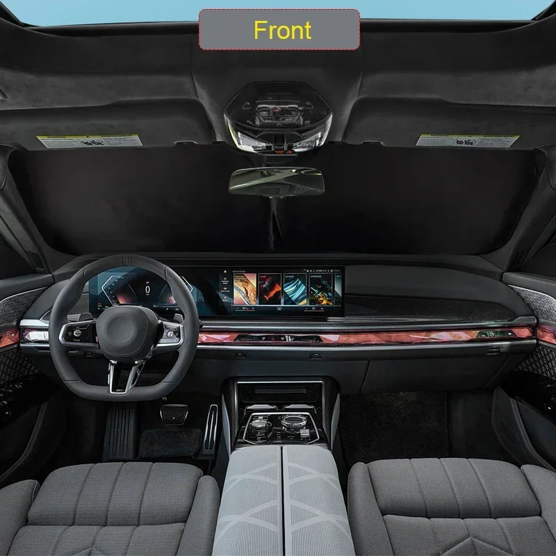 Фото Автомобиль для BMW I7 7 серии G70 2023-2026, анти-УФ-изоляция, черный солнцезащитный козырек для окон, защитный чехол, аксессуары для интерьера №4