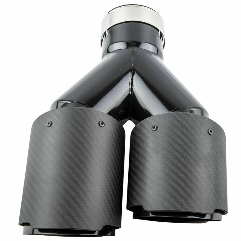 

Carbon Fiber Universal Tip Y Shape Double Exit Car exhaust system Pipe Nozzle muffler automotive exhaust diffuser auto tuning