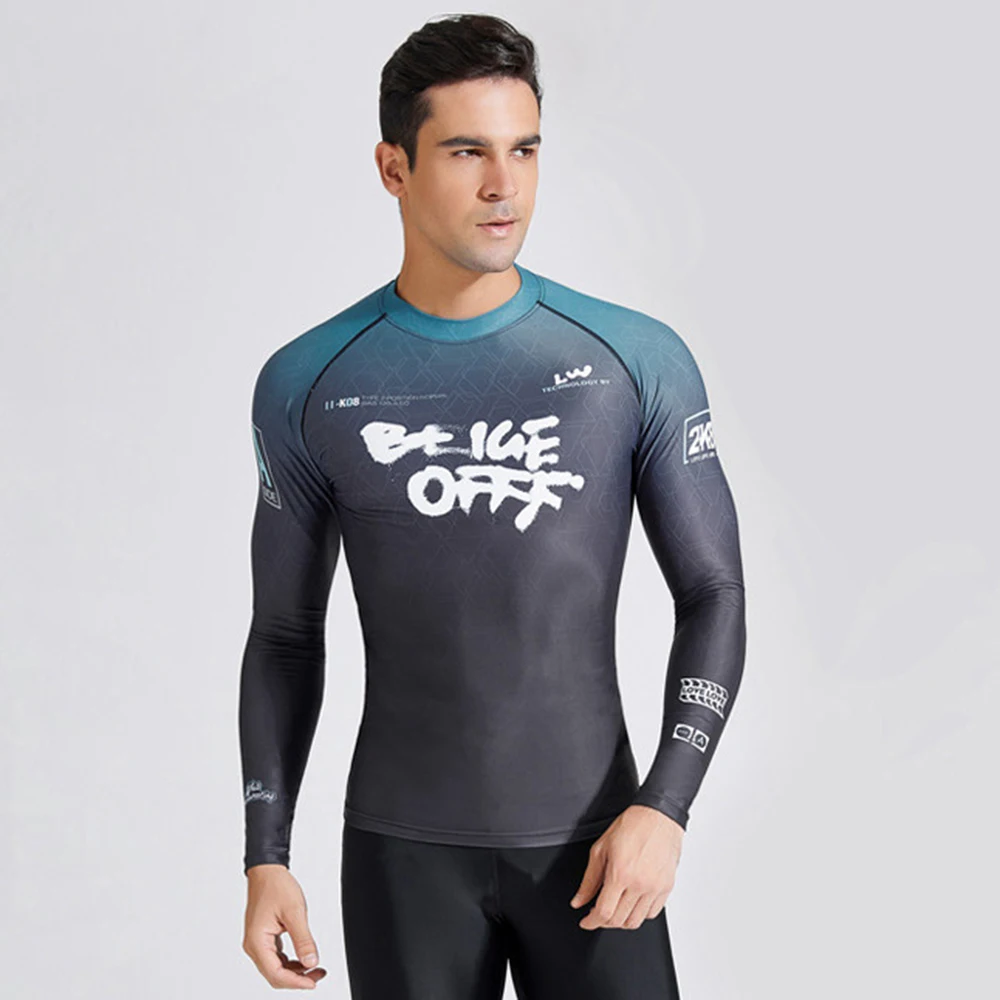 Men's Rash Protection Wetsuit Swim Surf Top Long Sleeve Quick Dry Rash Protection T-Shirt Water Sports Men's Swim Surf Top 2022