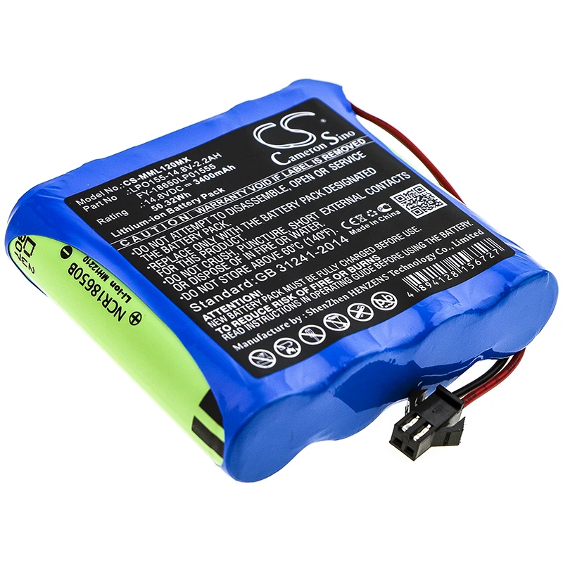

CS 3400mAh / 50.32Wh battery for Million ML1200, ML1500 FY-18650LP01555, LPO155-14.8V-2.2AH