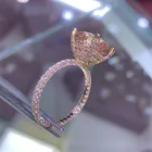 Женское кольцо, простое блестящее круглое кольцо цвета шампанского с блестками, роскошное женское кольцо с кристаллами, модное темпераментное ювелирное изделие для девушек, подарок, Лидер продаж