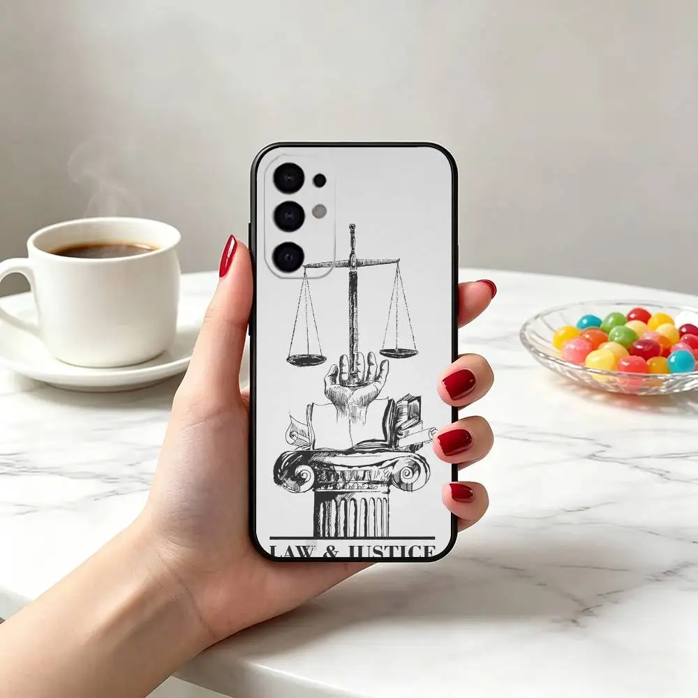 Фото Чехол для телефона Samsung S25, S24, S21, S22, S23, S30, Ultra, S20, Plus, Fe с дизайном «Право, Адвокат, Судья, Справедливость, Искусство», мягкий силиконовый, черный №2