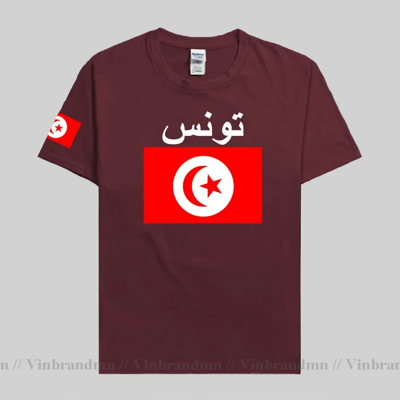 Тунис Тунисская мужская футболка 2023 трикотажные изделия нации из 100% хлопка