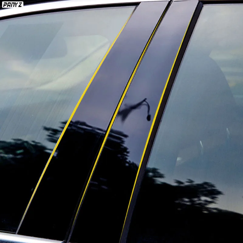 

6 шт. автомобильные двери окна столбы отделка крышки наклейки для VW Mk5 Jetta Sedan 2006 2007 2008 2009 2010 глянцевая черная внешняя часть