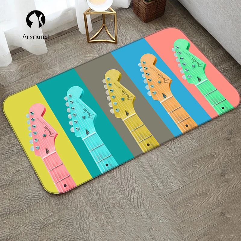 

Fender Guitar Bedroom Floor Mats For Home Long Corridor Carpet Living Room Rugs Non-slip Mat Absorbing Gamer Rug Custom Doormat