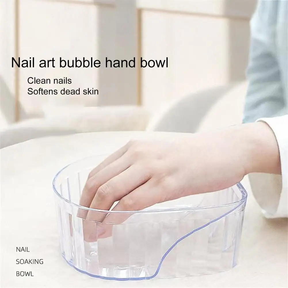 

Nail Soaking Bowl Reusable Transparent Textured Clean Fingertip Acrylic Soak Finger Manicure Bowl Women Accessories
