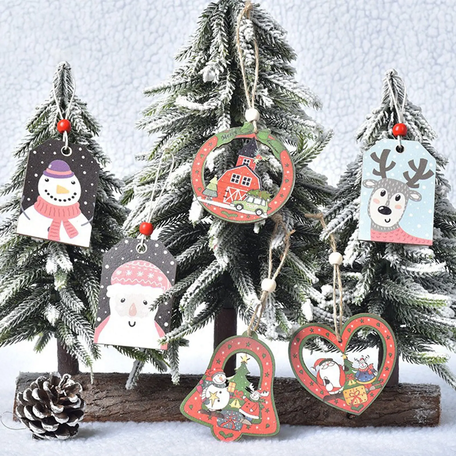 Labels Santa Claus Tree Hanging Ornaments New Year Decor