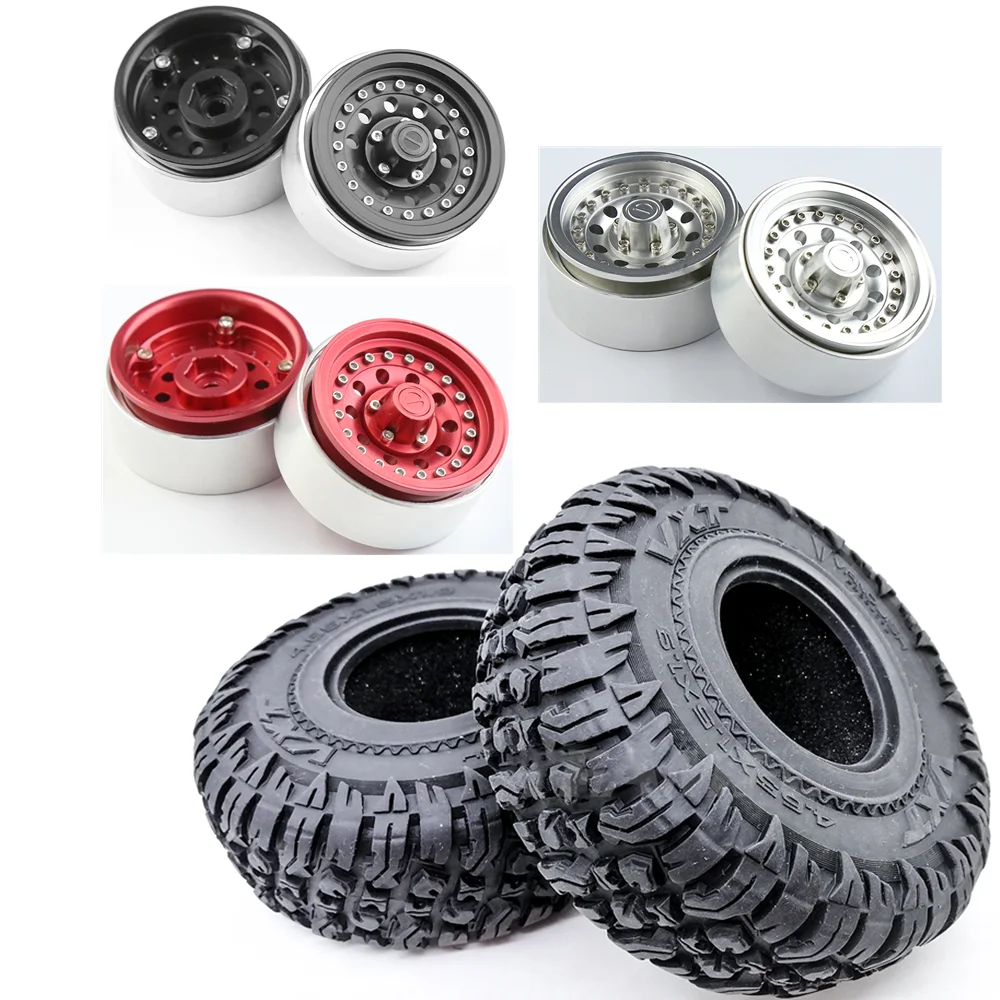 

1,9 дюймовая резиновая шина, металлический замок, колесный обод, ступица для радиоуправляемого гусеничного автомобиля TRX4 SCX10 D90 90046 CC01 KM2